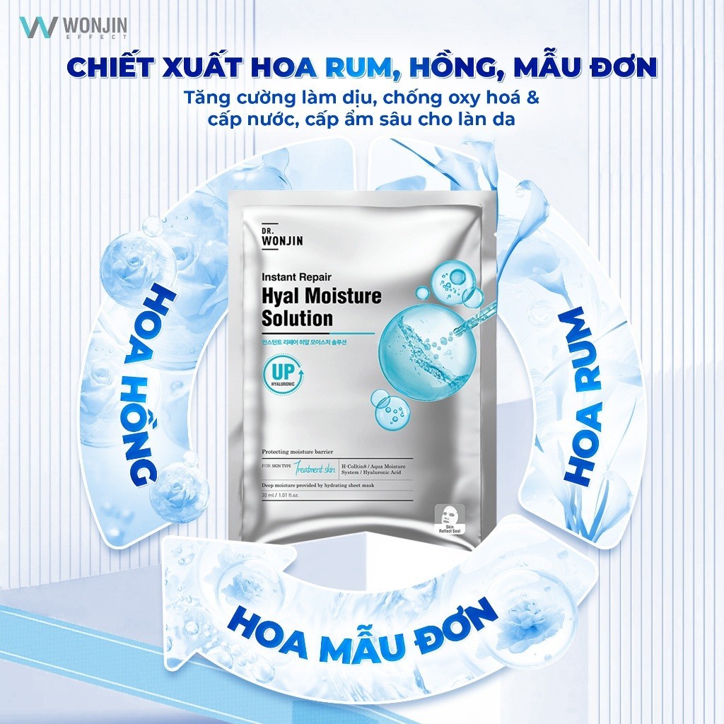 [VHL x WONJIN] Hộp 10 Mặt Nạ Cấp Ẩm Cấp Tốc Chuyên Sâu Dr. Wonjin Instant Repair Hyal Moisture Solution 30g x10