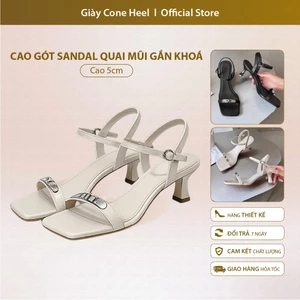 Cao gót sandal quai mũi gắn khoá thời trang thanh lịch – thiết kế hiện đại, dễ phối đồ