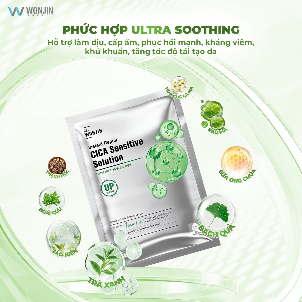 Hộp 10 Mặt Nạ Dr. Wonjin Instant Repair Cica Sensitive Solution 30g x10