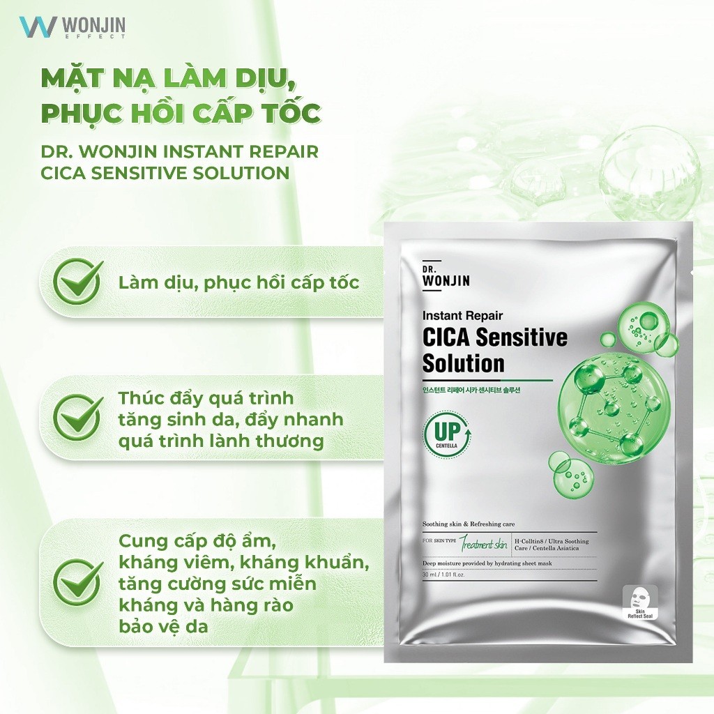 Hộp 10 Mặt Nạ Dr. Wonjin Instant Repair Cica Sensitive Solution 30g x10