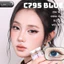 Lens mắt C795 Blue màu xanh loang tự nhiên, có viền, size vừa - thương hiệu LUNA EYES