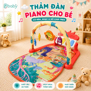Thảm Đàn Piano Cho Bé Nằm Chơi Phát Nhạc Vui Nhộn Giúp Bé Phát Triển Toàn Diện 9BABY