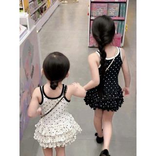 Váy 2 dây chấm bi chất cotton zip Hàn loại đẹp phối tầng bèo cho bé gái mặc hè mềm mát cho bé 12-32kg