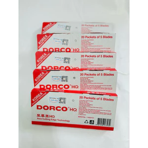 COMBO 5 vỉ 100 lưỡi lam Dorco HQ màu đỏ chính hãng giá tốt