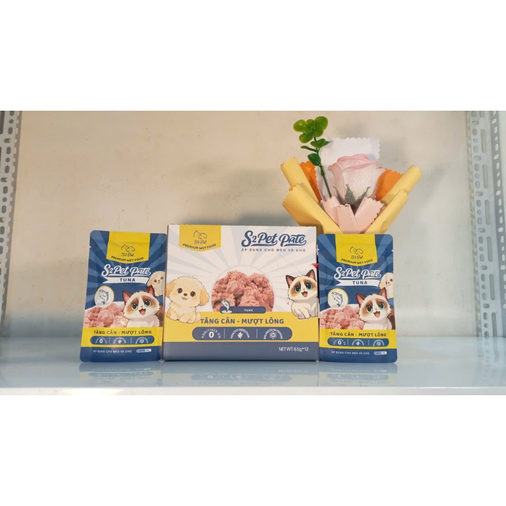 [Pate 85G] S2PET Cho Chó Mèo Mềm Mịn Dễ Ăn Bổ Sung Nước Tự Nhiên