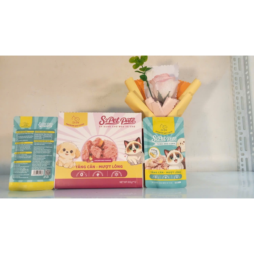 [Pate 85G] S2PET Cho Chó Mèo Mềm Mịn Dễ Ăn Bổ Sung Nước Tự Nhiên