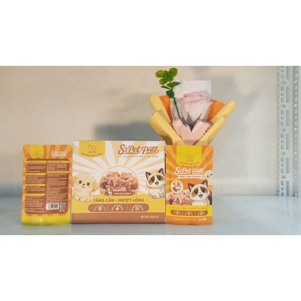 [Pate 85G] S2PET Cho Chó Mèo Mềm Mịn Dễ Ăn Bổ Sung Nước Tự Nhiên