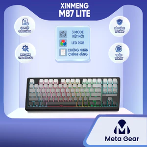 Bàn phím cơ Xinmeng M87 Lite - Bàn phím cơ layout TKL, Led RGB, Pin 5000mAH, Bàn phím Hotswap 3 mode kết nối