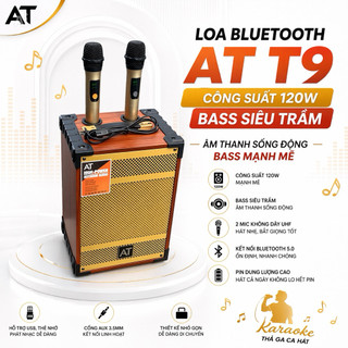 Loa Bluetooth AT T9 Công Suất 120W Bass Siêu Trầm, Âm Thanh Sống Động – Bass Mạnh Mẽ, Tay Cầm Chắc Chắn
