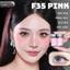 Lens mắt F35 Pink màu hồng light sáng viền đen nổi bật, size lớn - brand LUNA EYES