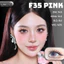 Lens mắt F35 Pink màu hồng light sáng viền đen nổi bật, size lớn - brand LUNA EYES