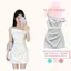 Váy Trắng Dự Tiệc Thiết Kế Lệch Vai - Váy Ngắn Ôm Body Nhún Eo Xếp Ly