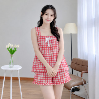 Bộ đùi mặc nhà áo phối nơ trắng - tay bèo cánh tiên xinh xắn freesize 48kg .