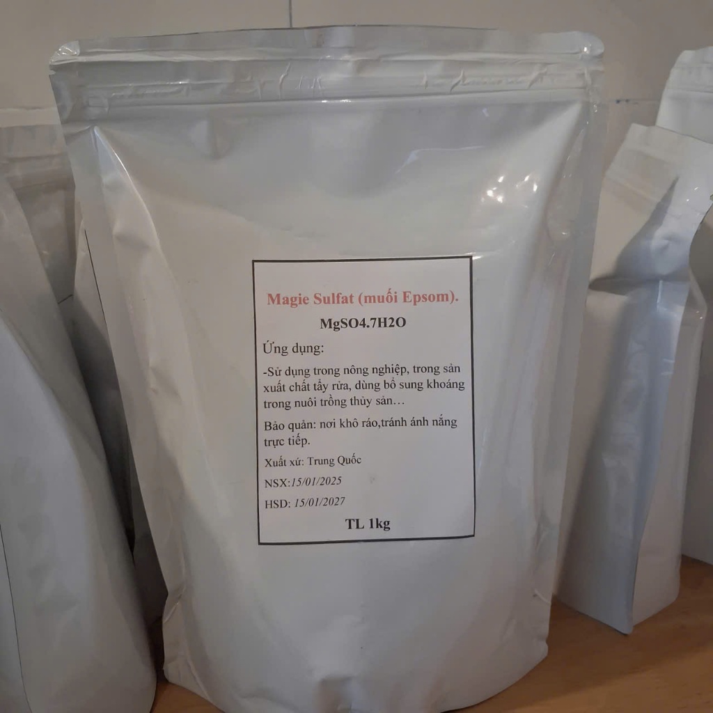 Magie Sulfat- Muối Epsom. Dùng trong nông nghiệp, sản xuất chất tẩy rửa, bổ sung khoáng trong nuôi thủy trồng thủy sản