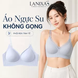 Áo ngực bra nữ phối ren nâng ngực không gọng có mút đệm gom quả chống xệ LANIXA A2606