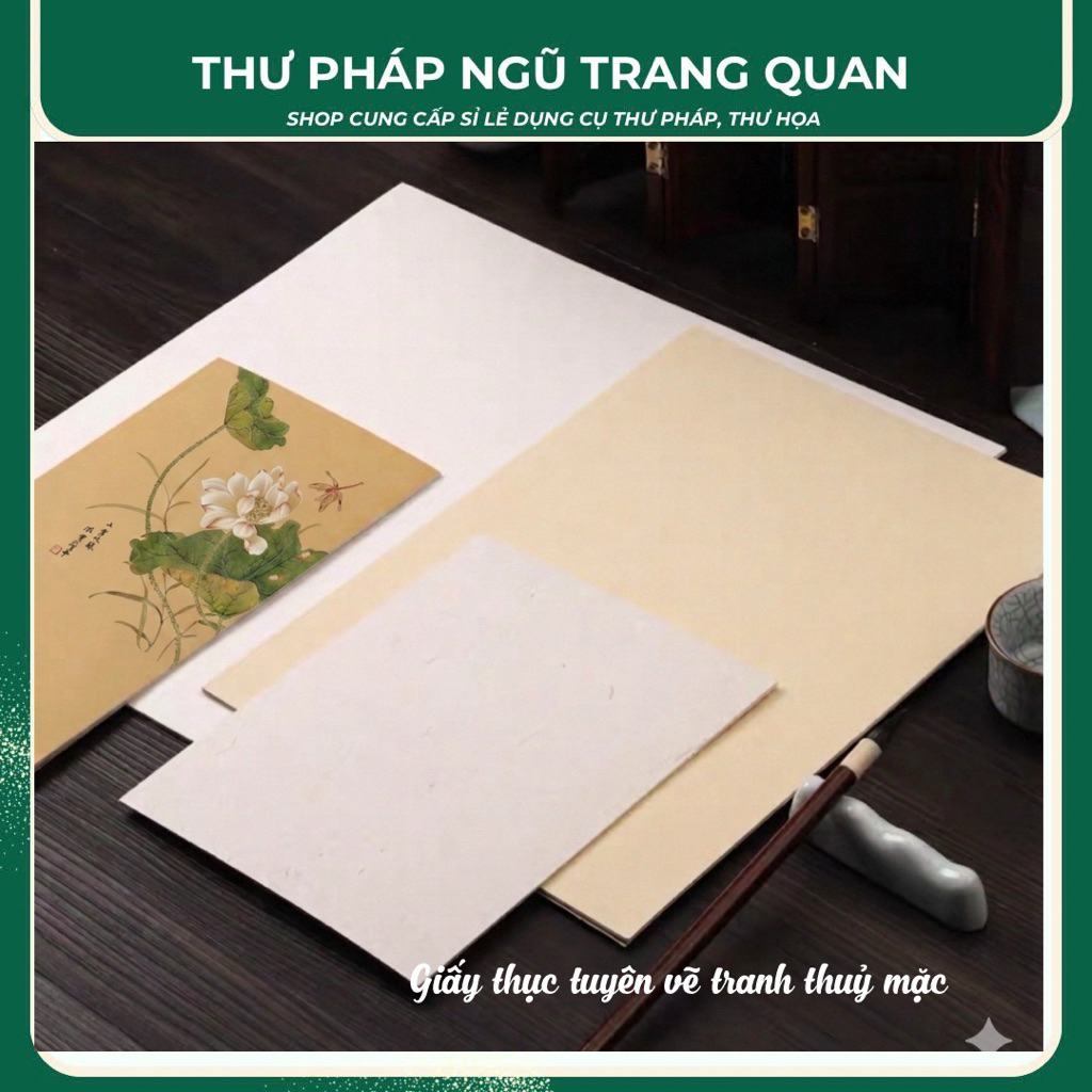 Giấy thục tuyên cao cấp khổ 25×38cm chuyên vẽ tranh hoa điểu, công bút và tranh thủy mặc cao cấp.
