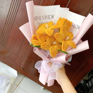 Hoa kẽm nhung thủ công tỉ mỉ – Bó hoa decor để bàn, quà tặng ý nghĩa cho bạn gái/người thân