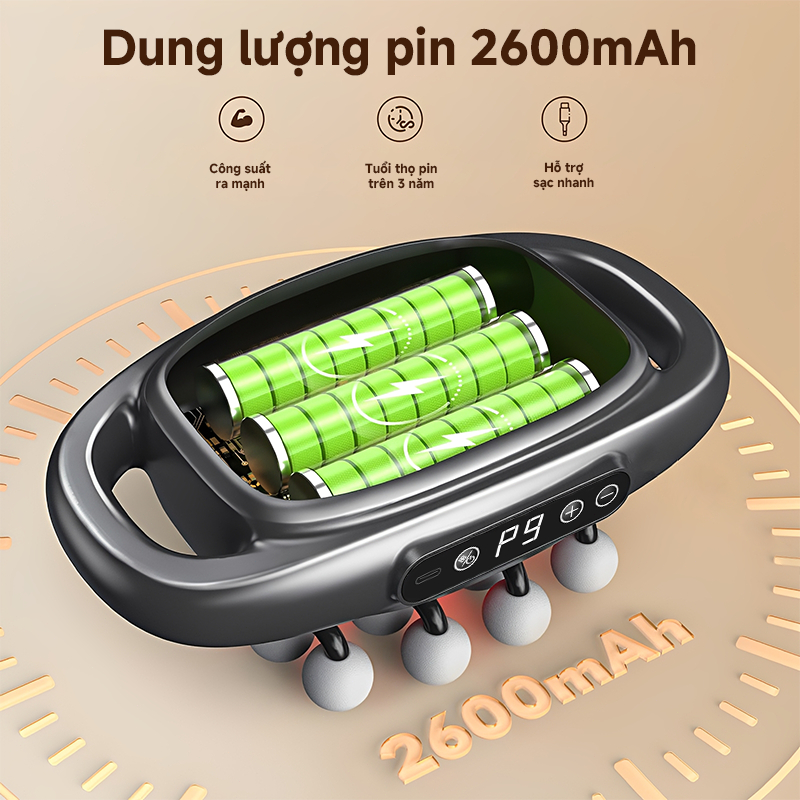 MÁY MASSAGE Lenovo 18 Đầu Máy mát xa Giảm Đau Cơ Sâu, Động Cơ êm 45dB, Thời Lượng Pin Dài | Chính Hãng  99 tốc độ, Trị l