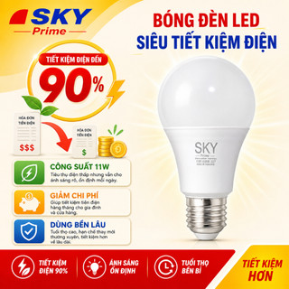 Bóng Đèn Led Tròn Kín Nước 11W Tiết Kiệm Điện 90% Tản Nhiệt Nhôm Đèn Led Chống Nước Bảo hành 2 năm