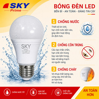 Bóng Đèn Led Tròn Kín Nước 11W Tiết Kiệm Điện 90% Tản Nhiệt Nhôm Đèn Led Chống Nước Bảo hành 2 năm