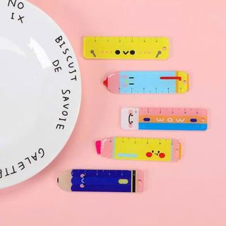 LEAFBOOK Set 5 Thước Kẻ Mini Mèo, Cún Ghép Hình Đáng Yêu Hot Trend – Kẻ Hình, Đánh Dấu, Đo Kích Thước Tiện Lợi