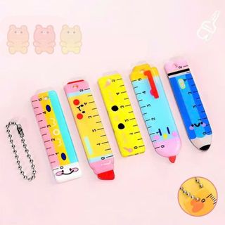 LEAFBOOK Set 5 Thước Kẻ Mini Mèo, Cún Ghép Hình Đáng Yêu Hot Trend – Kẻ Hình, Đánh Dấu, Đo Kích Thước Tiện Lợi