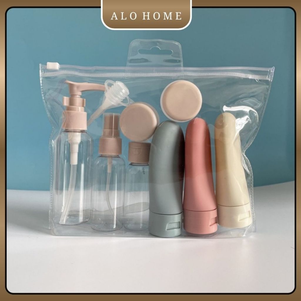 Bộ Chiết Mỹ Phẩm Du Lịch ALOHOME – Set Chai Lọ Chiết Mỹ Phẩm Mini, Túi Đựng Tiện Lợi Mang Theo