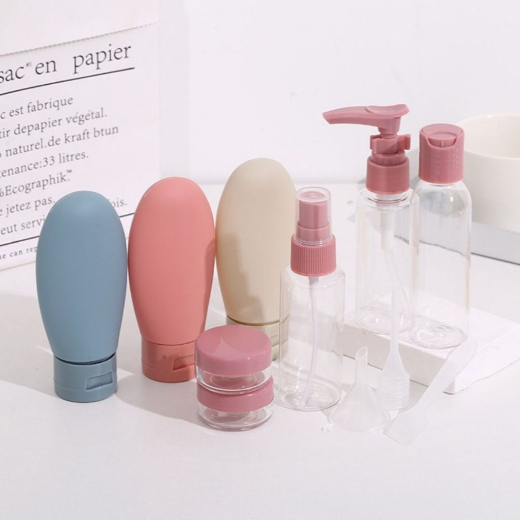 Bộ Chiết Mỹ Phẩm Du Lịch ALOHOME – Set Chai Lọ Chiết Mỹ Phẩm Mini, Túi Đựng Tiện Lợi Mang Theo