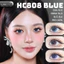 Lens mắt HC808 Blue màu xanh filter đối xứng không viền, size lớn - thương hiệu LUNA EYES