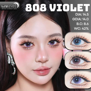 Lens mắt HC808 Violet màu tím filter giọt nước đối xứng, size lớn - brand LUNA EYES