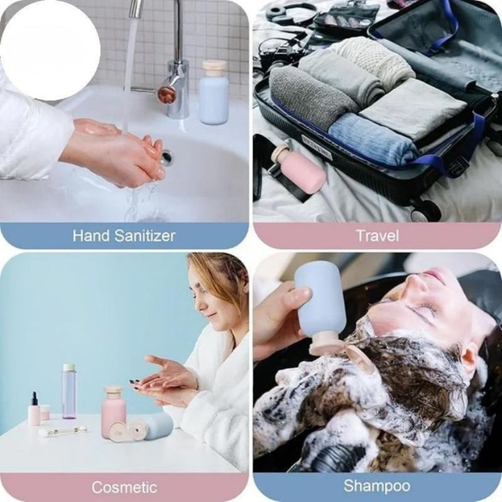 Bộ Chai Chiết Mỹ Phẩm Silicone ALOHOME – Set Chai Đựng Du Lịch Kèm Túi Tiện Lợi