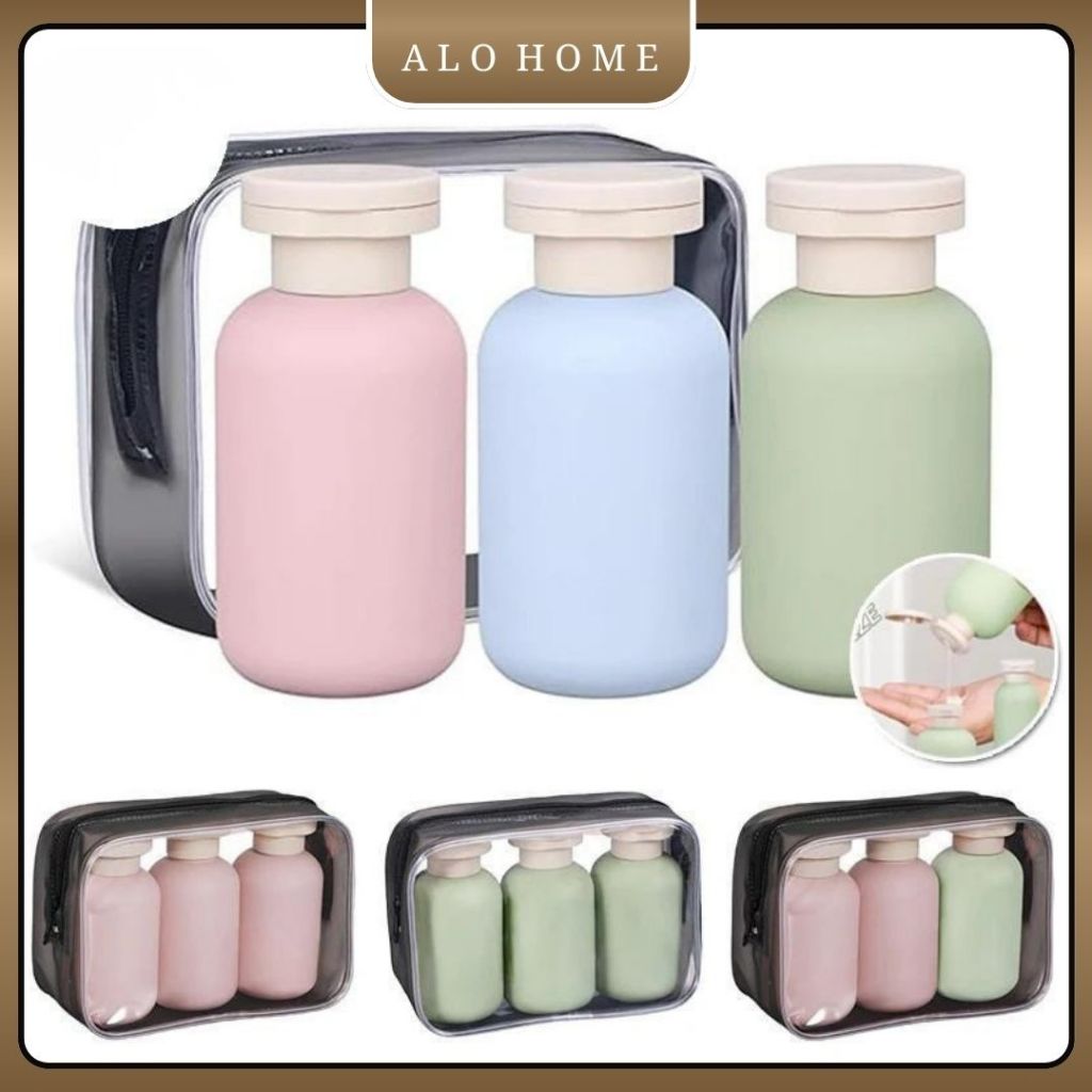 Bộ Chai Chiết Mỹ Phẩm Silicone ALOHOME – Set Chai Đựng Du Lịch Kèm Túi Tiện Lợi