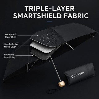 [COD] Ô Dù Gấp Gọn Mini Bỏ Túi , Ô Dù Che Mưa Đi Nắng UPF 50 Chống Tia Cực Tím, Kích Thước Nhỏ Gọn
