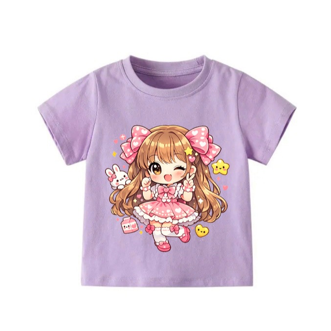 👕 Áo Thun Bé Gái mềm mịn thoáng mát in hình dễ thương 👕 AT790