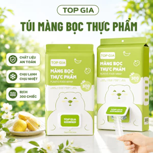 Màng bọc thực phẩm TopGia bịch 300 cái, có chun co dãn bọc đồ ăn nhanh