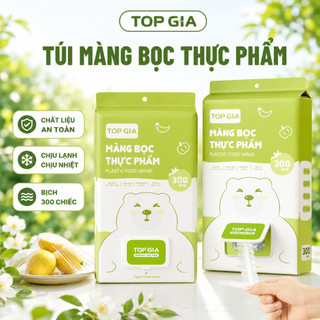 [Combo 3 Bịch] Màng bọc thực phẩm TopGia bịch 300 cái, có chun co dãn bọc đồ ăn nhanh