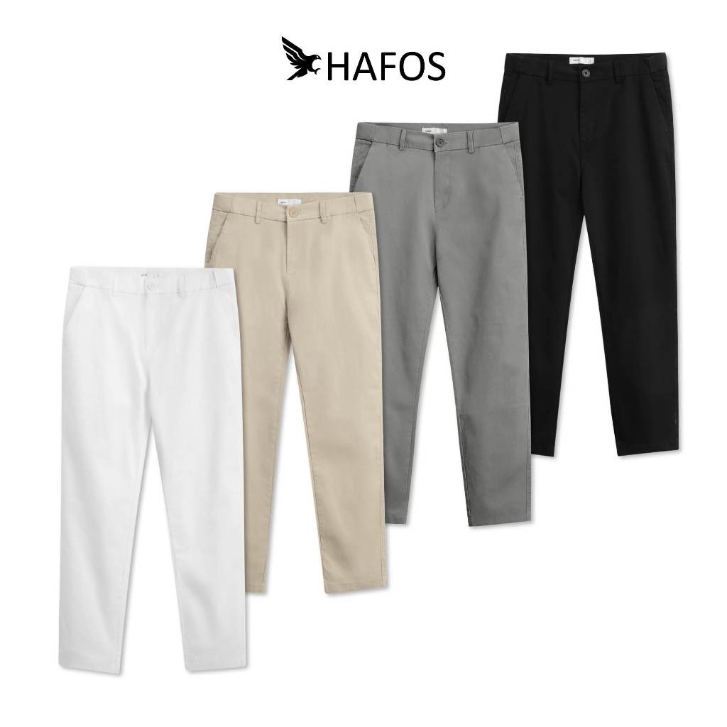 Quần dài kaki nam HAFOS lưng chun ẩn êm eo không siết bụng. Quần dài nam chất liệu kaki mềm thoải mái vận động