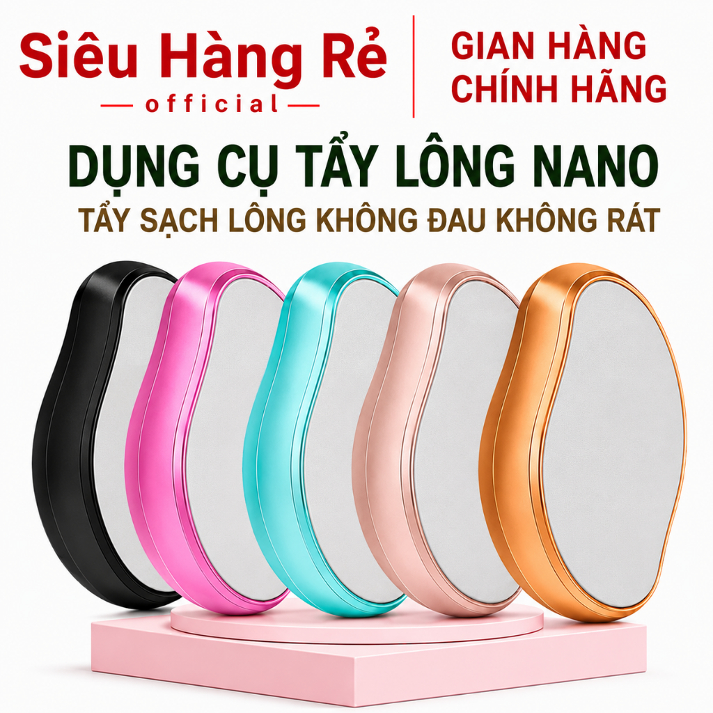 [Mua 5 tặng 1] Dụng cụ tẩy lông nano không đau tiện lợi, đá tẩy lông cực dễ dùng.