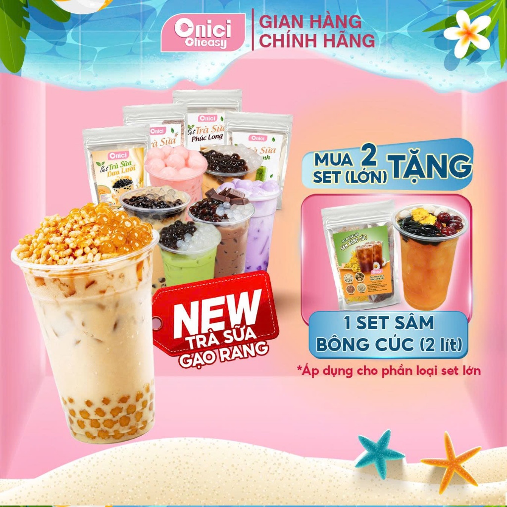 Set nguyên liệu pha trà sữa phúc long thái xanh thái đỏ ONICI thành phẩm 30 35 ly