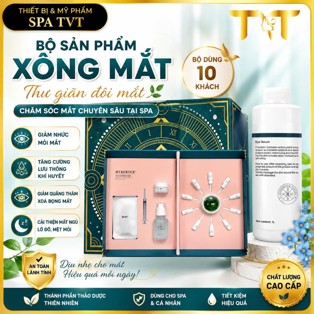 Bộ Xông Mắt , Nước Xông Mắt 1000ml Cho Máy Xông Mắt Nóng Lạnh, Hỗ Trợ Thư Giãn Mắt