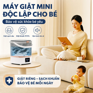 Máy giặt mini dung tích 12L , hỗ trợ giặt và sấy khô một nút bấm tiện lợi,máy giặt,máy sấy