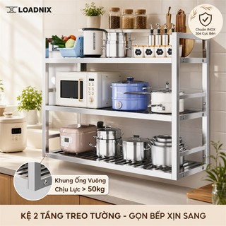 Kệ Để Đồ Nhà Bếp Treo Tường Inox 304 Dày Dặn 3 Tầng Đa Năng Tiết Kiệm Không Gian Chịu Tải Cao