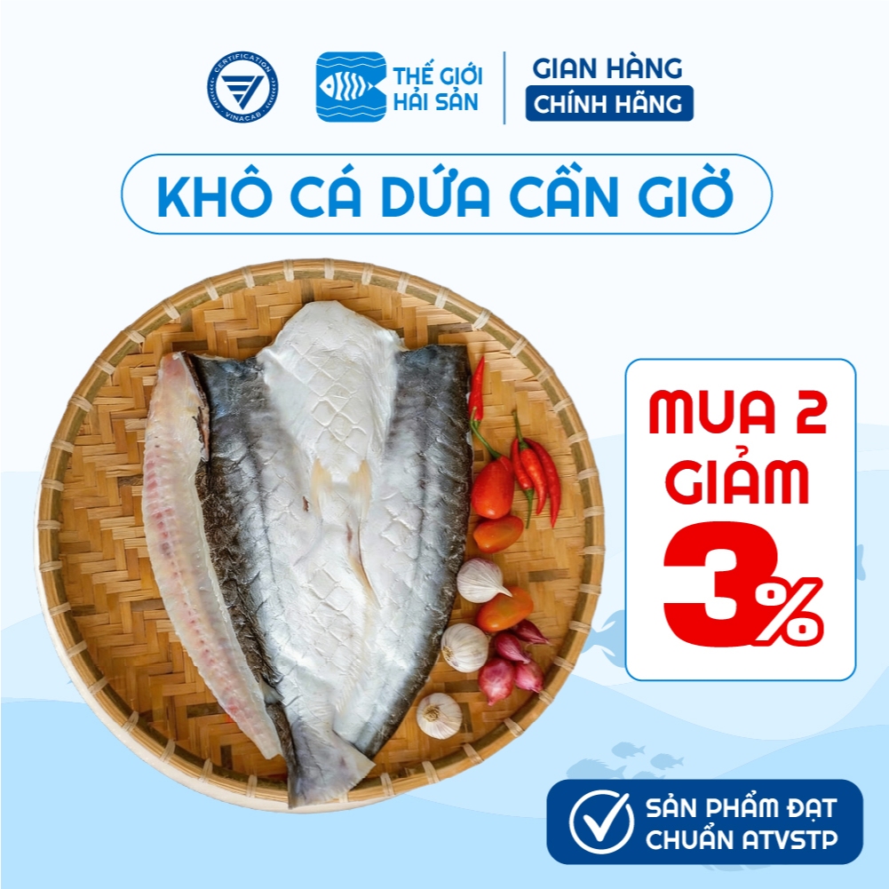 [CAO CẤP] Khô cá dứa Sạch Cần Giờ nguyên con 1 nắng Thế Giới Hải Sản, khô dứa vừa ăn không chất bảo quản hút chân không
