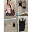 WGWE | Áo thun giả yếm hai lớp xoắn eo cá tính – W9918#