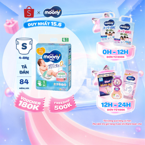 Tã dán cao cấp Moony NB/S/M/L - Nhập khẩu từ Nhật Bản
