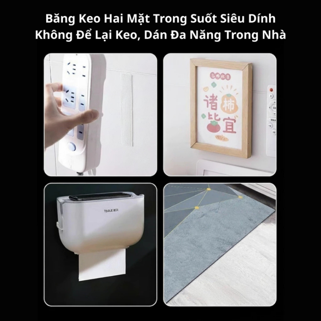 [Mới] Băng keo 2 mặt nano lưới siêu dính chịu lực tốt không thấm nước không để lại keo
