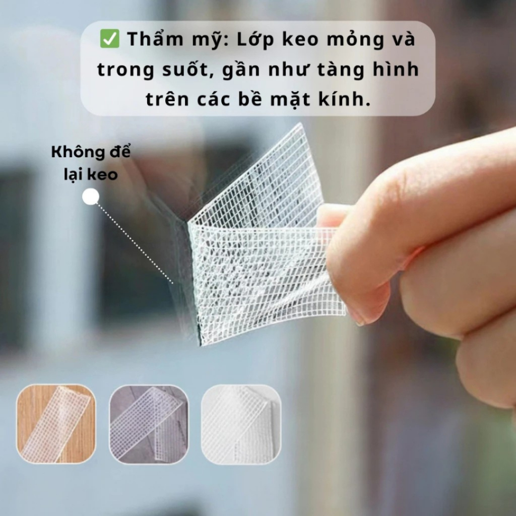 [Mới] Băng keo 2 mặt nano lưới siêu dính chịu lực tốt không thấm nước không để lại keo