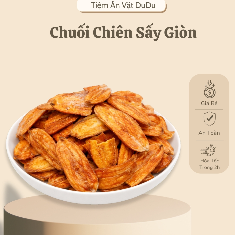 Chuối Sấy Mè Gừng Giòn Tan, Chuối Sấy Mè Thơm Giòn, Chuối Sấy Nguyên Miếng Ít Ngọt - Đồ Ăn Vặt - Tiệm Ăn Vặt DuDu