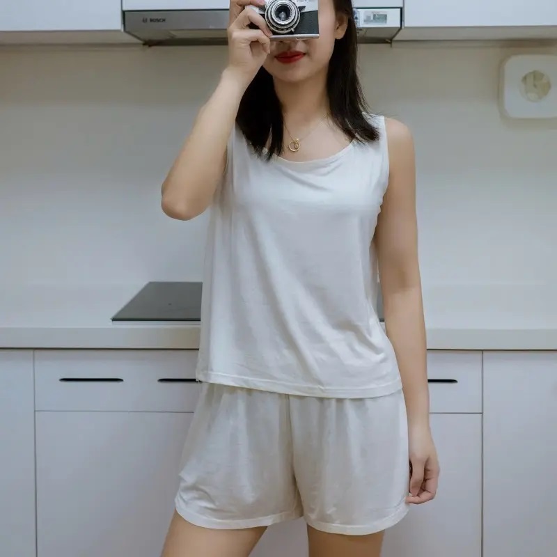 Bộ Ba Lỗ Nữ Cotton Mặc Nhà AZ CLOTHING Set Đồ Bộ Ngủ Nữ Form Rộng Thoải Mái Co Giãn 4 Chiều Thấm Hút Mồ Hôi