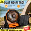 Quạt tích điện sạc năng lượng mặt trời pin 20.000mAh liên tục nhỏ gọn dùng camping cắm trại, dã ngoại